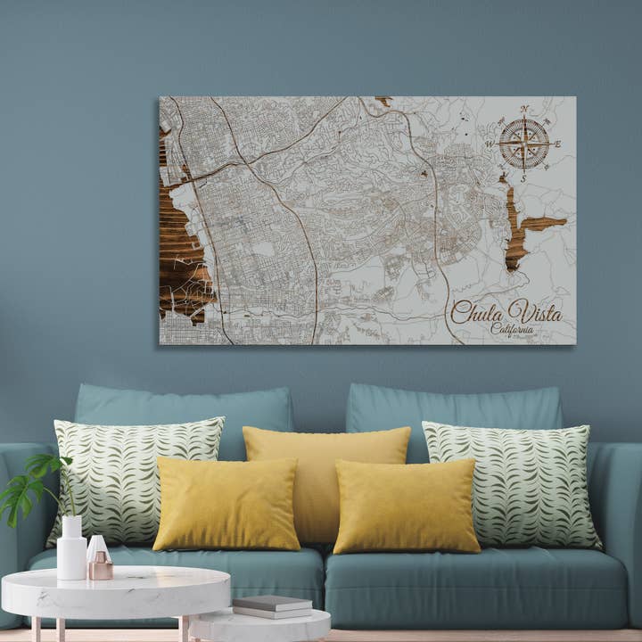 Califórnia: Chula Vista Street Map por atacado de Fire & Pine