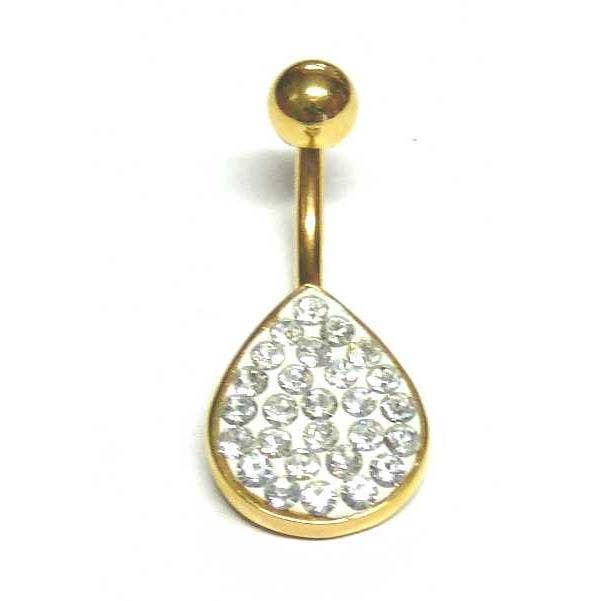 Viviani - Venta al por mayor Piercings para ombligo - Piercing para ombligo con diseño de banana en plata de ley 925 bañada en oro0