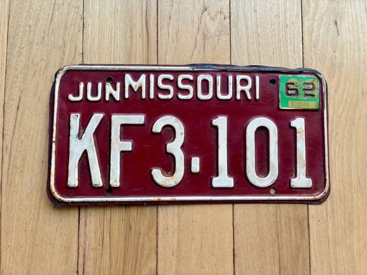 1962 Missouri License Plate for wholesale by RusticPlates