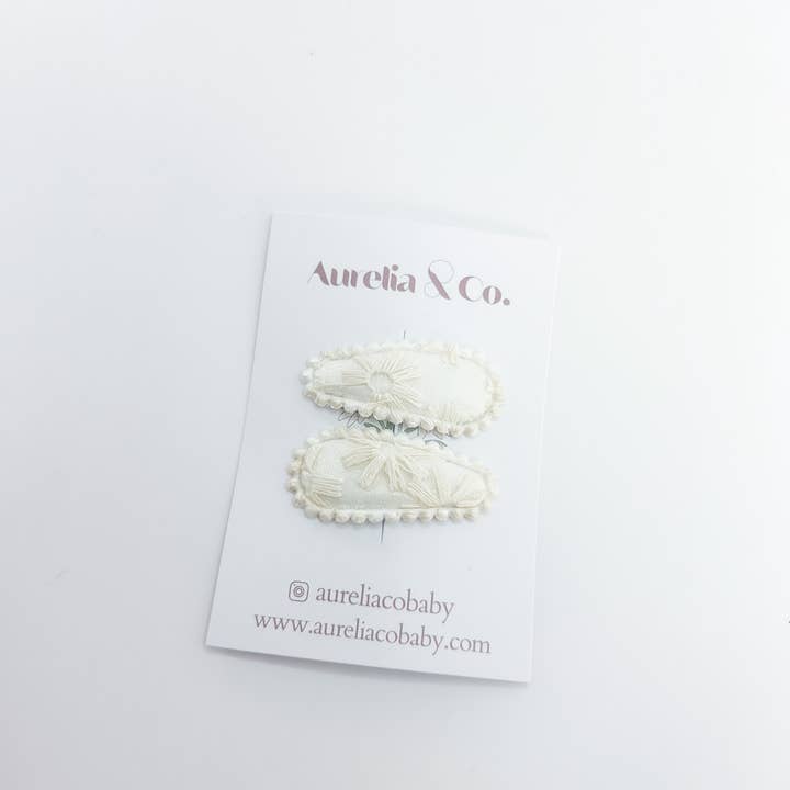 Aurelia & Co. Baby - Wholesale Hair Clip - Kids - Mini Embroidered Barrettes for Babies with fine hair2