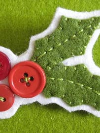 Holly Leaf Pin for wholesale by Pea Soup