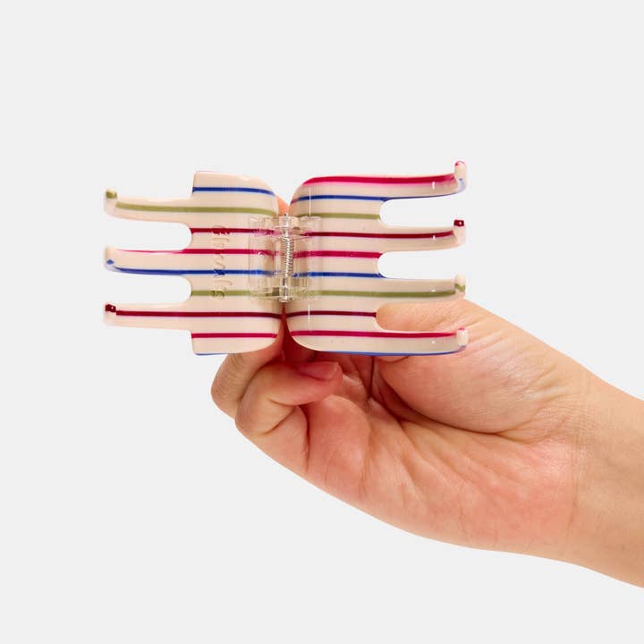 CHUNKS - Wholesale Hair Clip - Women's - Ursa Claw in Vanilla Stripe