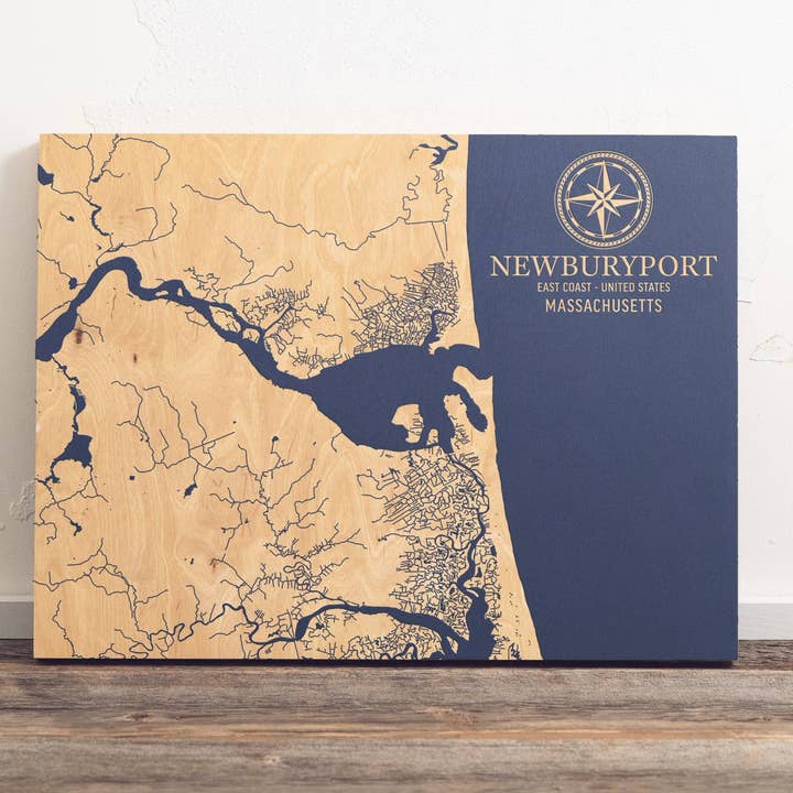 Carte de la côte américaine de Newburyport, Massachusetts pour la vente par Benoit's Design Co.