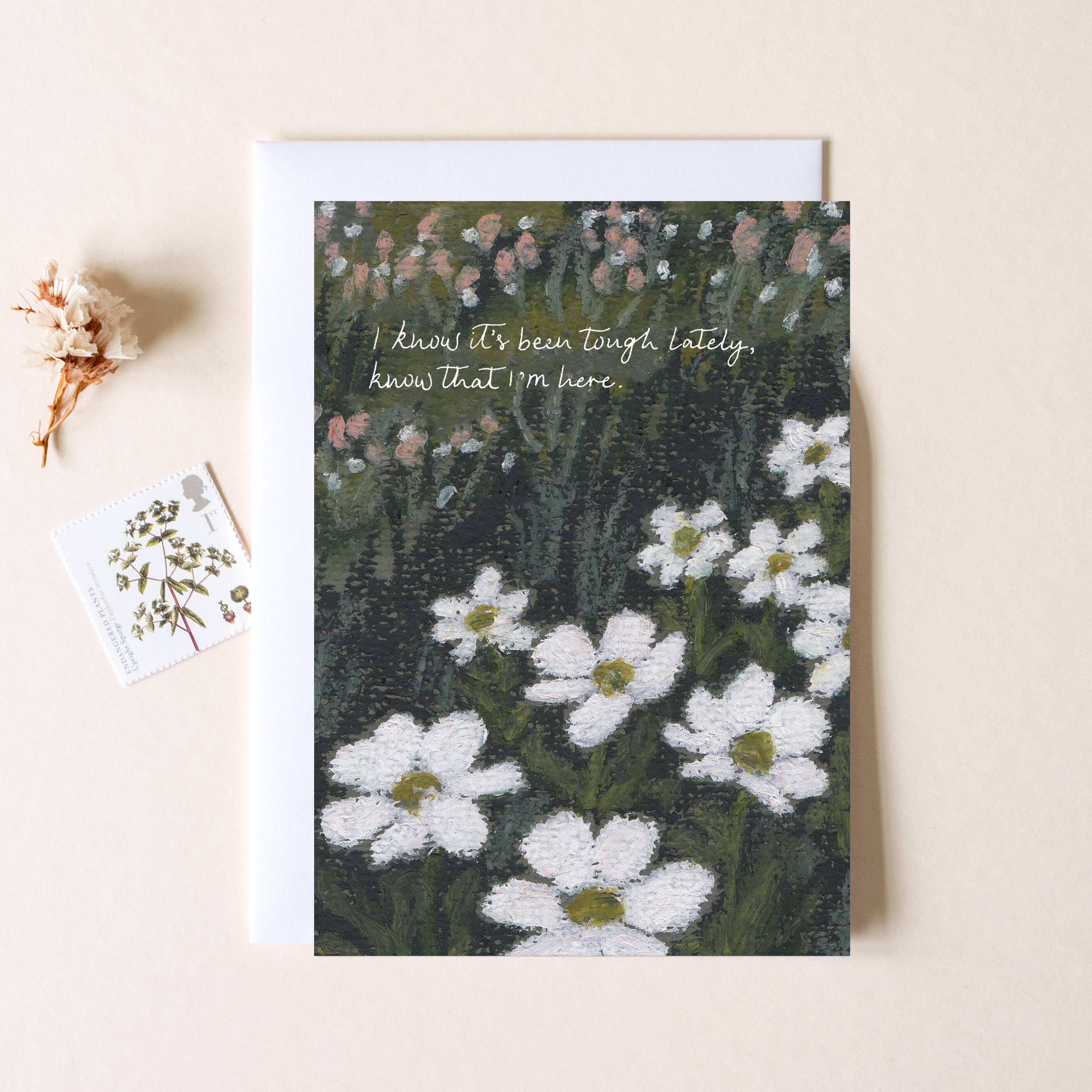 The Hidden Pearl Studio – wholesale Sympathy card – 'I Know Its Been Tough' Oil Pastel Empathy Sympathy Card