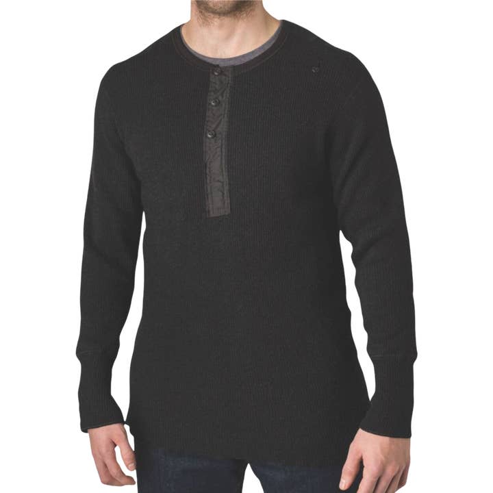 Men's Heavy Weight Wool Henley-3 Button Placket Shirt for wholesale by Stanfield's