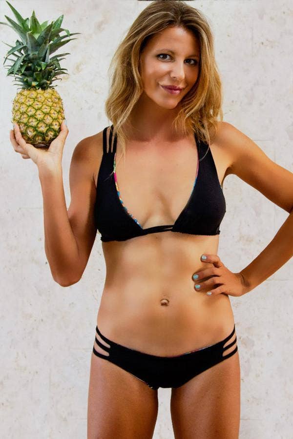 BiancaBikinis - Wholesale Swim Top - Women's - Stromboli Cross Back Top: Tropical Flower3