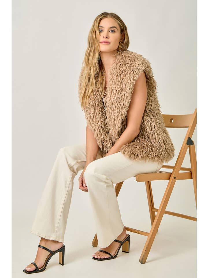 Mystree - Venta al por mayor Chaleco de abrigo - Mujer - Chaleco de Piel Sintética Peluda 6124217