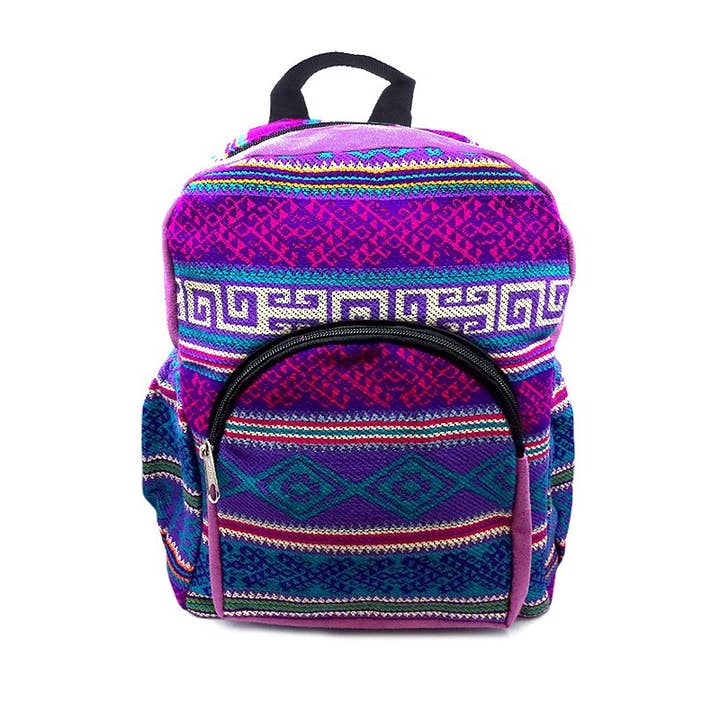 Pichincha - Wholesale Backpack - Women's - Small Tribal Striped Ecuadorian Backpack