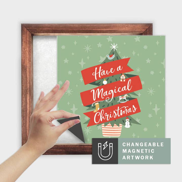 Inserto Decorativo Sazonal Magnético para Placa Intercambiável (Médio): Tenha um Natal Mágico | Coleção Quebra-Nozes | Placa Magnética em Branco Vendida Separadamente | *NÃO LICENCIADO PARA VENDA POR GROSSO* por atacado de Simpler Seasons Decor