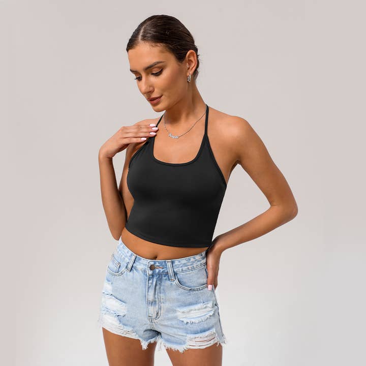 Women Fitness Padded Halter Sport Tank Top for wholesale by Sodalemon