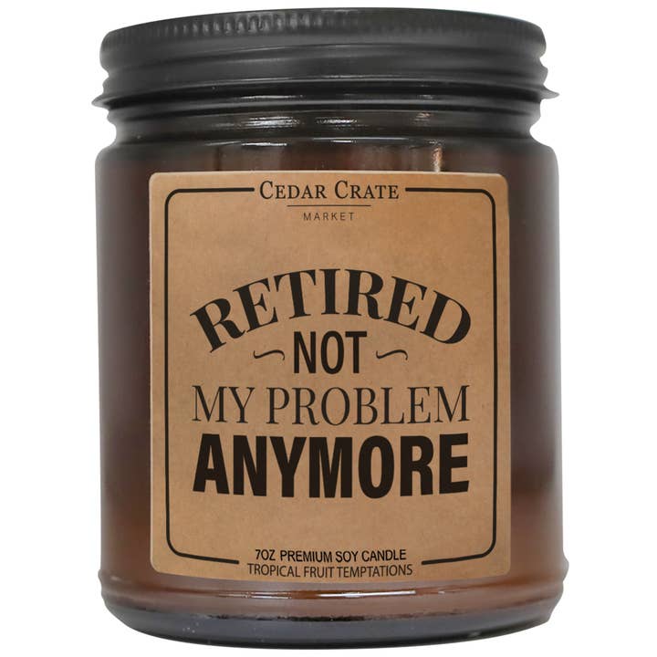 Cedar Crate Market - Wholesale Jar/Filled Candle - Retired Not My problem Anymore Amber Jar Candle | Gift