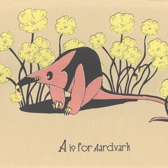 Pursery Art Alphabet Impression - A Is for Aardvark - Écran Main pour la vente par strawberryluna