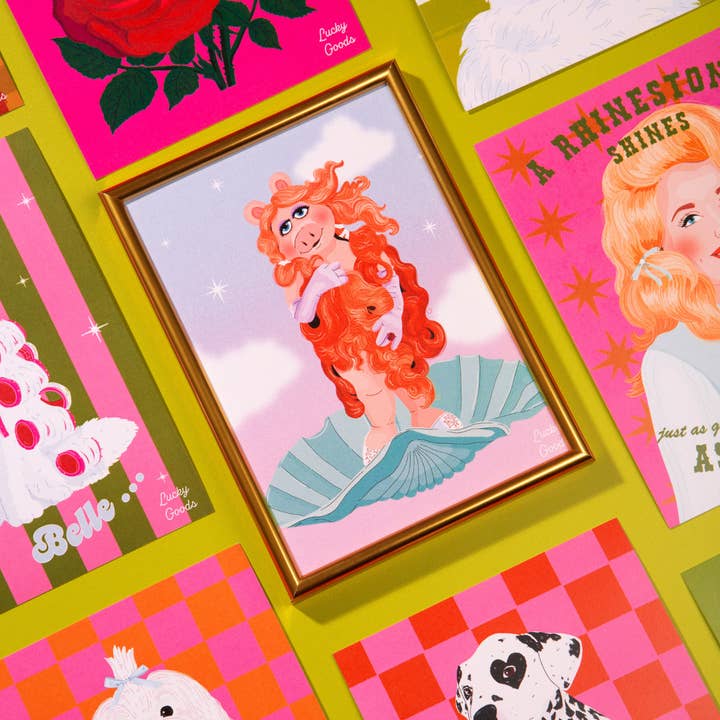 Lucky Goods Paper - Wholesale Art Print - Birth of a Goddess Piggy Portrait Print4