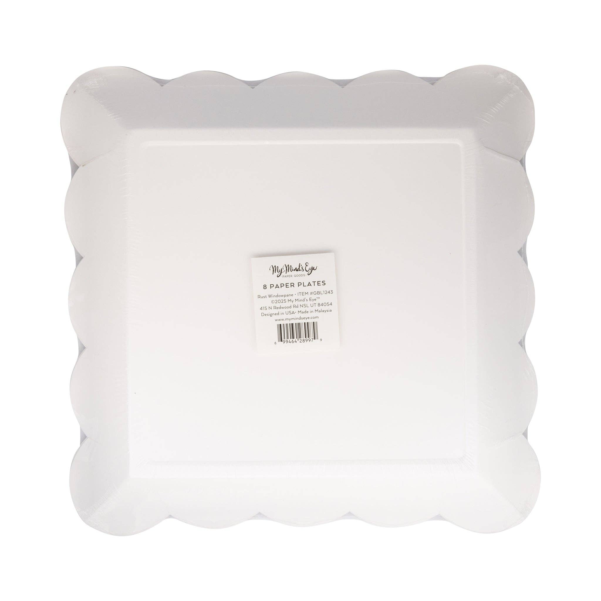 My Mind’s Eye - Wholesale Disposable Plate - GBL1243 - Rust Windowpane 10" Paper Plate4