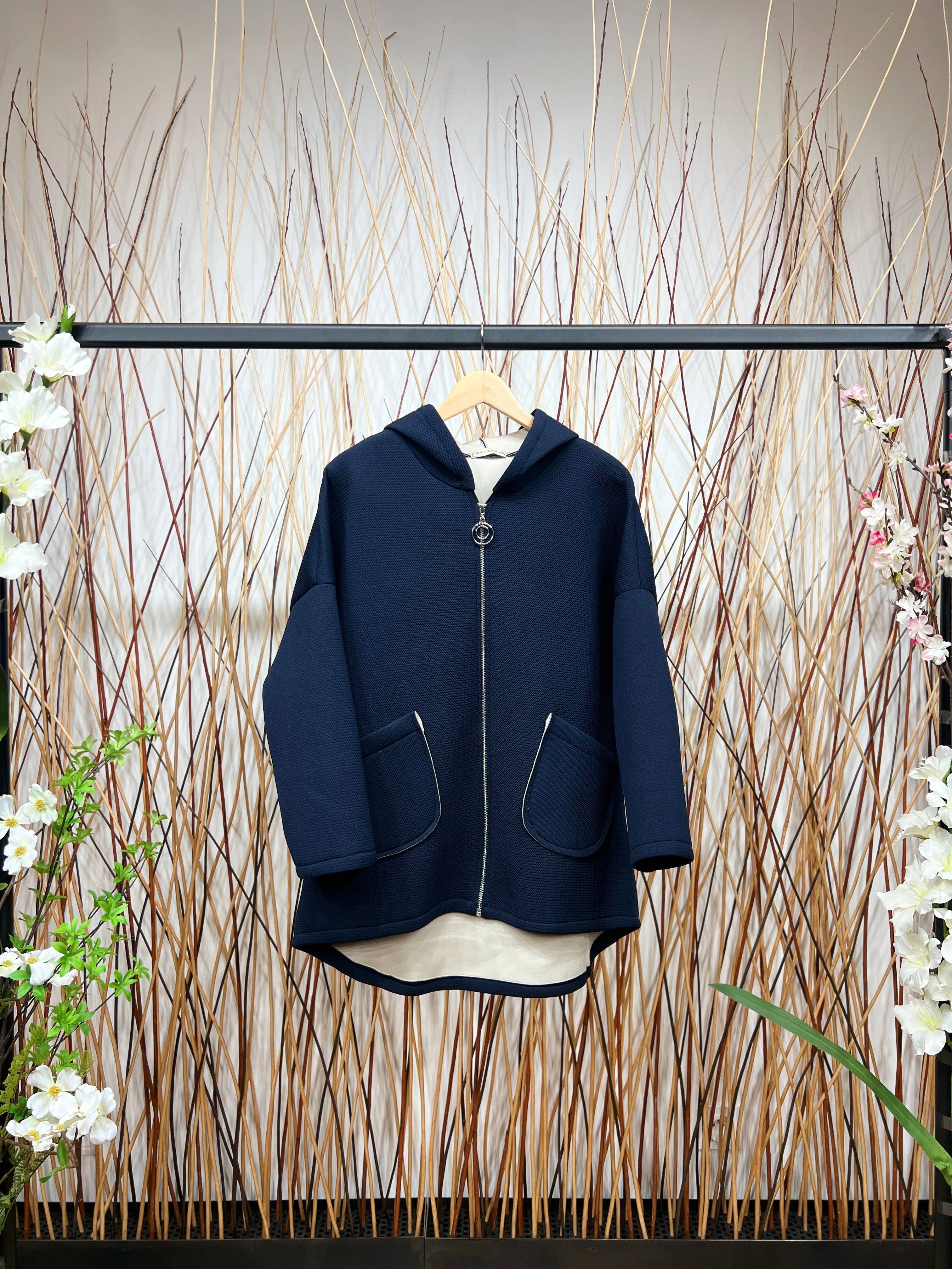 L'Emotion - Wholesale Hoodie - Women's - Neoprene Embossed Material Zip-Up Hoodie5