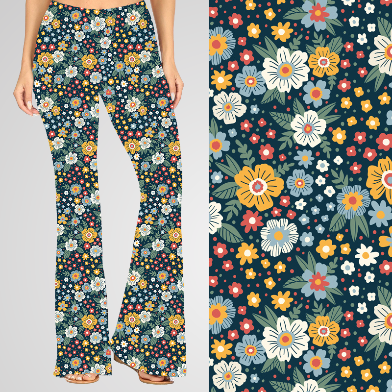 Natopia - Wholesale Pants - Women's - Retro Daisy Delight Deluxe Bell Bottoms2