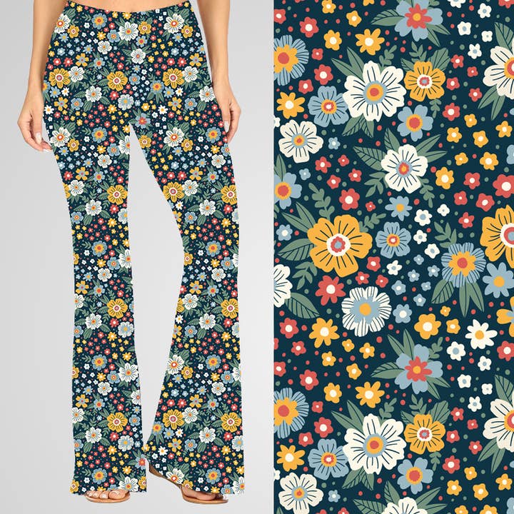 Natopia - Wholesale Pants - Women's - Retro Daisy Delight Deluxe Bell Bottoms2