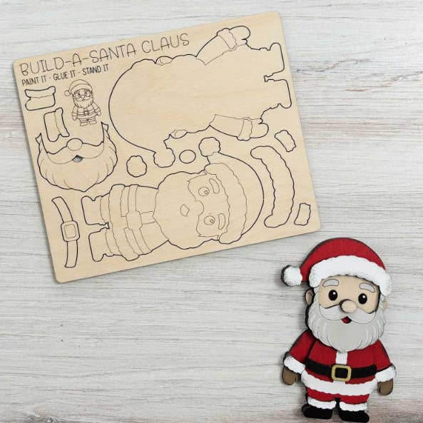 Build a Santa Magnet CHRISTMAS CRAFT KIT for wholesale by Reclaimed Woodworks Home Decor