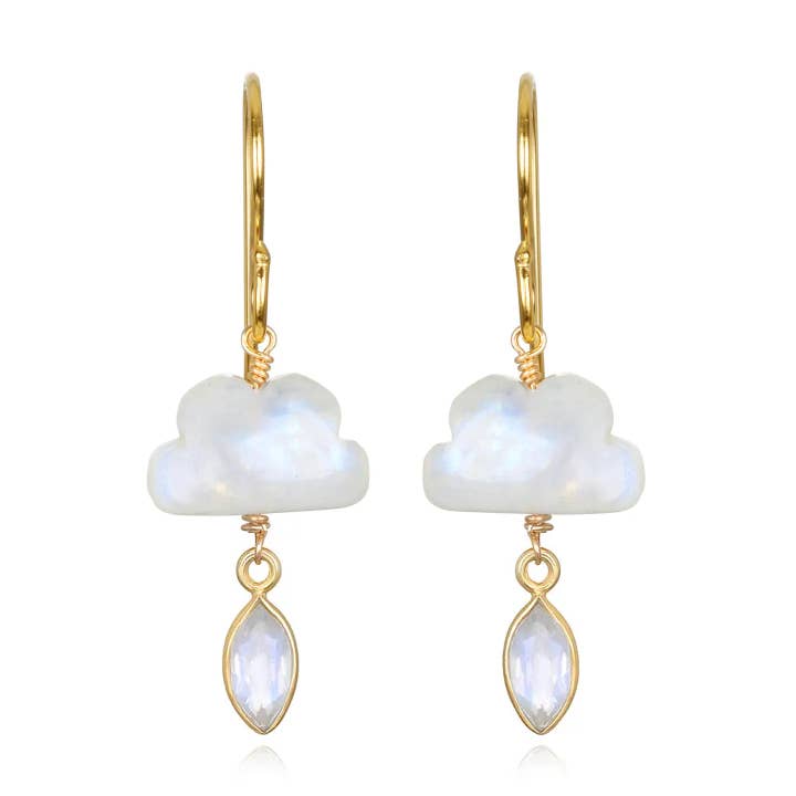 Cloud Dangles-Rainbow Moonstone for wholesale by Amelia Rose Jewelry