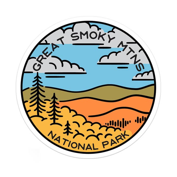 Great Smoky Mountains National Park Sticker for wholesale by Albion Mercantile Co.