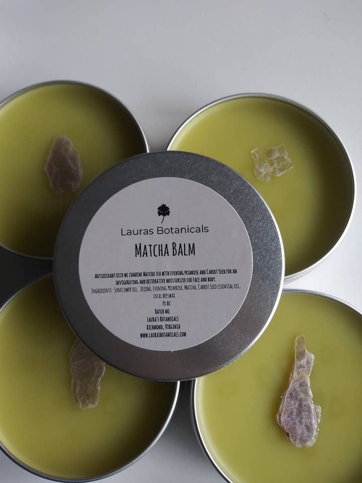 Matcha Balm Herbal Moisturizer for wholesale by Laura's Botanicals