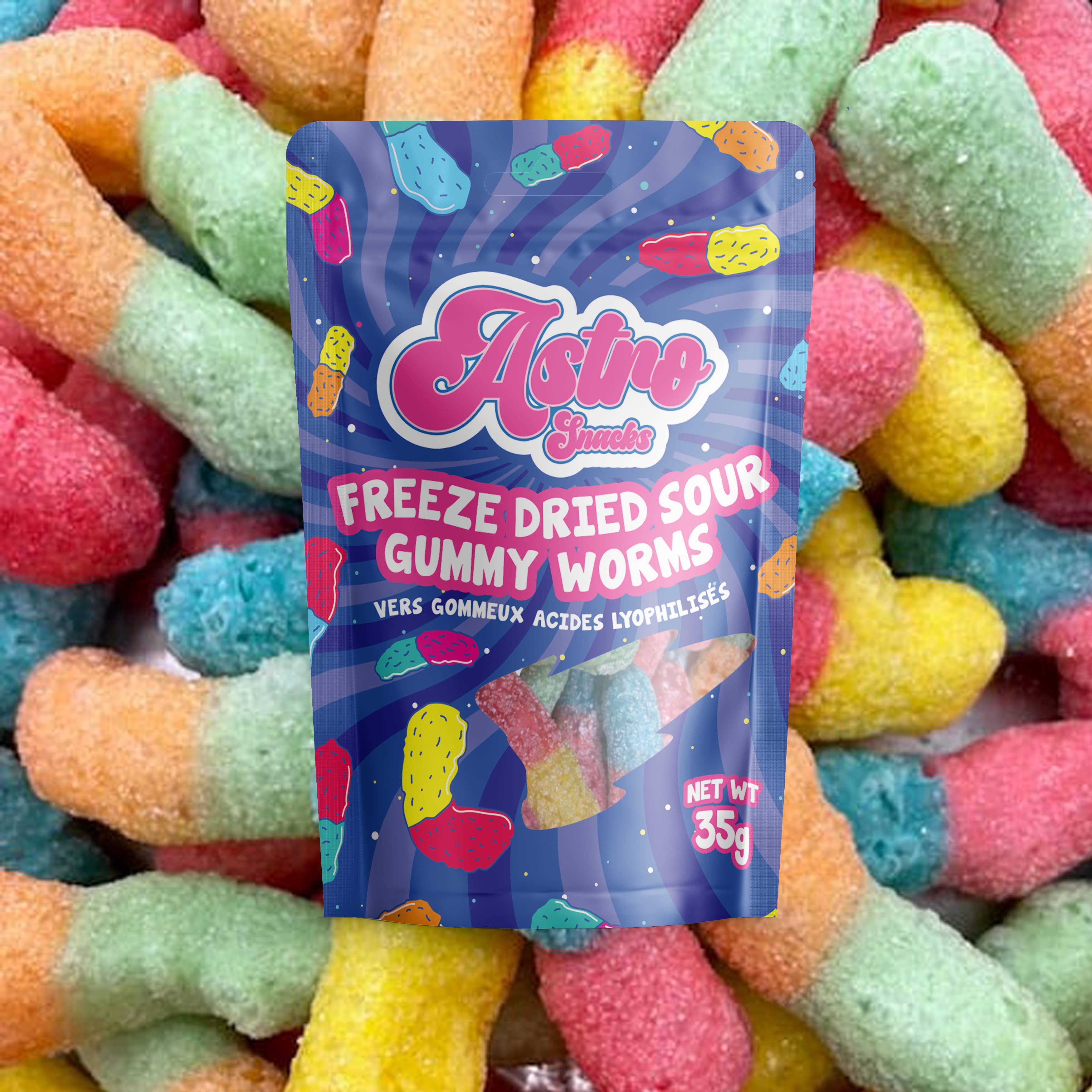 Astro Snacks - Wholesale Gummy - Freeze Dried Sour Gummy Worms