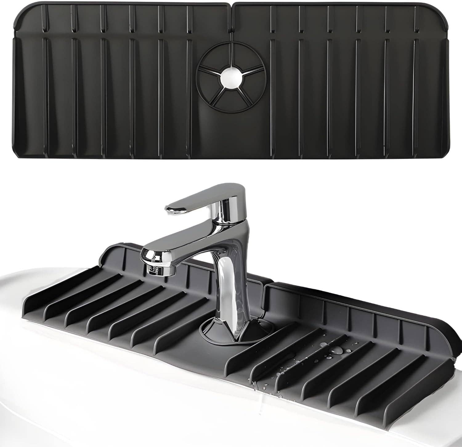 AccessCuisine - Wholesale Sink Strainer/Stopper - Silicone Sink Mat Faucet Splash Guard Water Draining Mat2