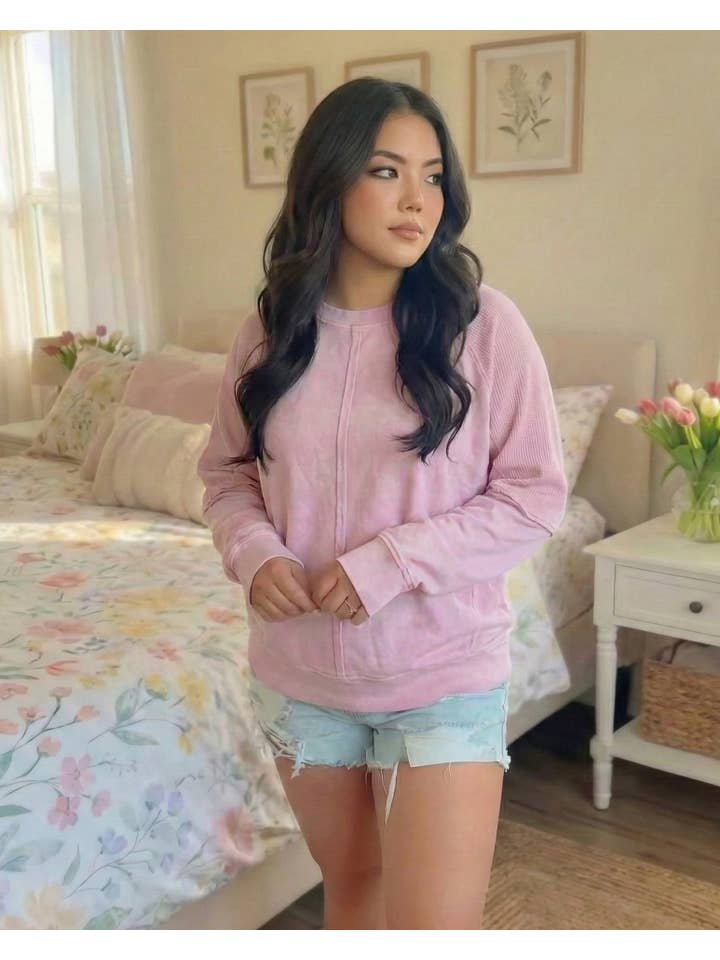 JadyK - Wholesale Knit Top - Women's - Spring 2026: Daisy Waffle Ash Wash Top2