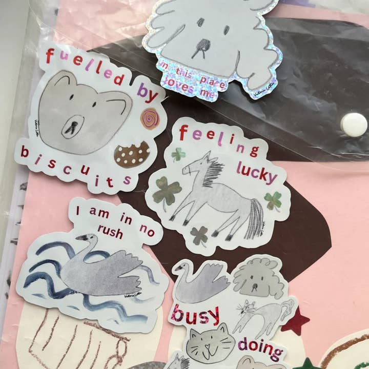 Victoria Catten – wholesale Sticker – Busy doing nothing animal pal sticker1
