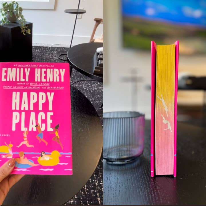 Happy Place Painted Eedges | Emily Henry | Livro pintado à mão por atacado de Mida Bookish