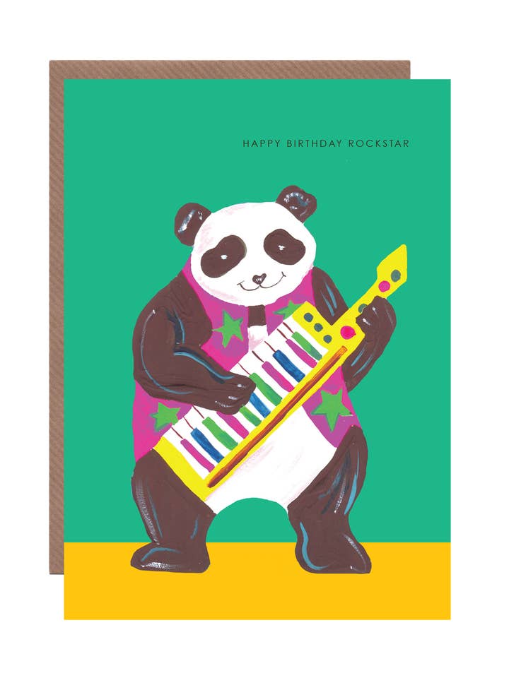 'Rocking Panda Birthday Greetings Card for wholesale by Hutch Cassidy (Greetings Cards and Paper Goods)