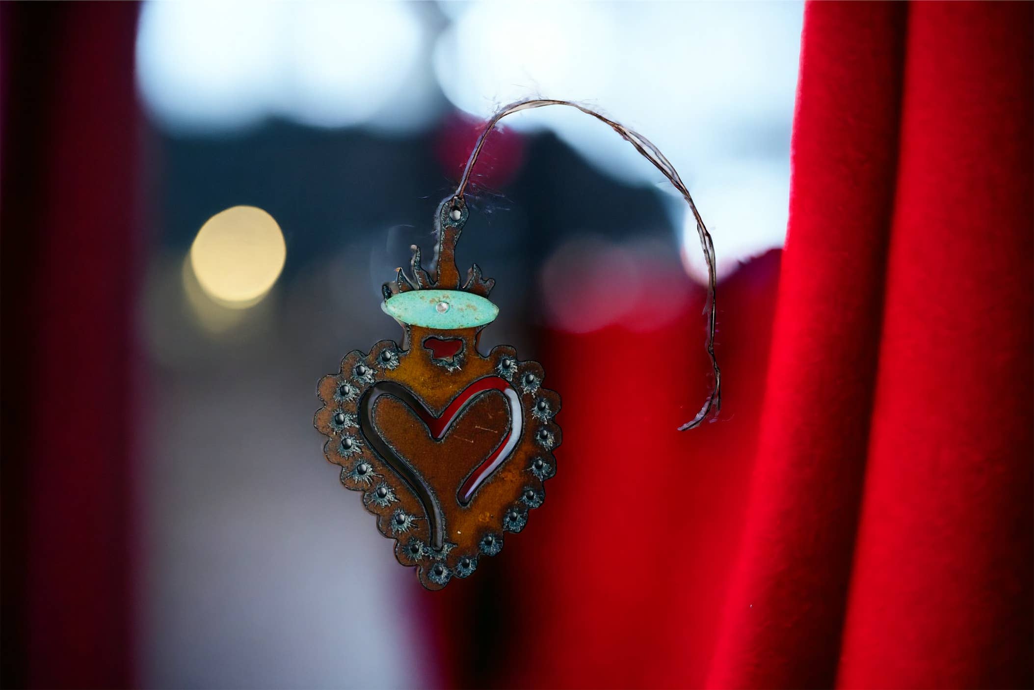 Whimsies - Vente Objets de décoration - Ornement coeur milagro Turquoise USA sud-ouest Arizona3