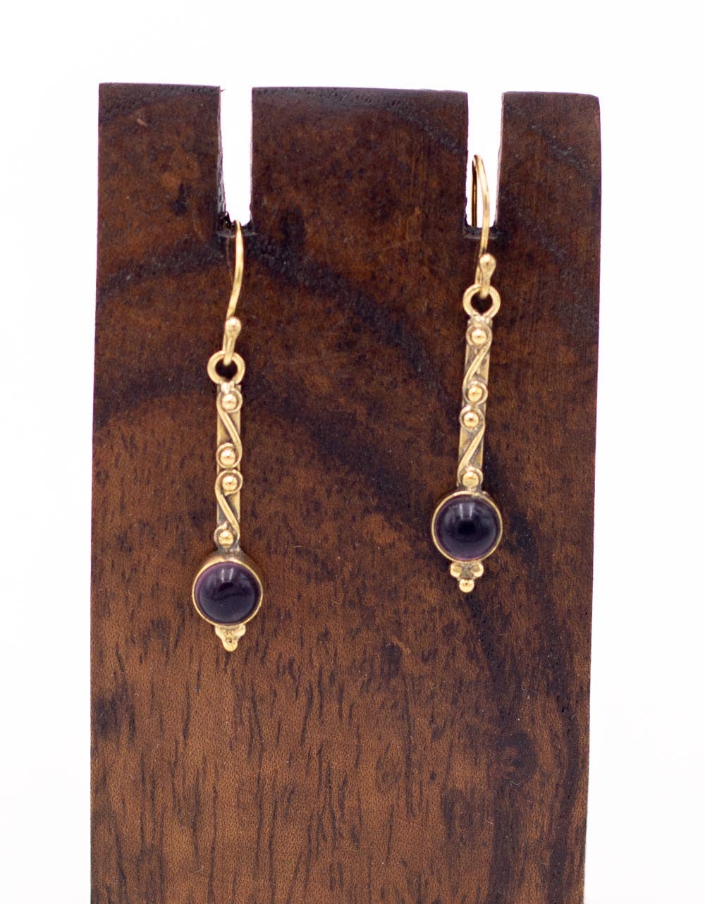 Oro amarillo Pendientes dorados con piedra artesanal | Kimago de venta al por mayor en Faire3