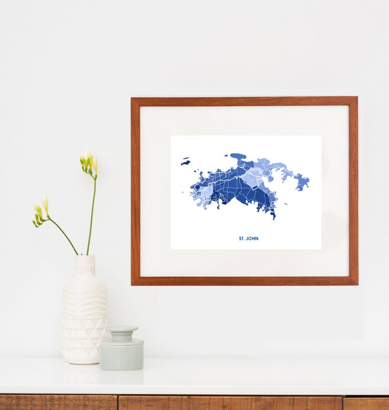 Juanita's Adventures - Wholesale Art Print - Juanitas St John Map Print2