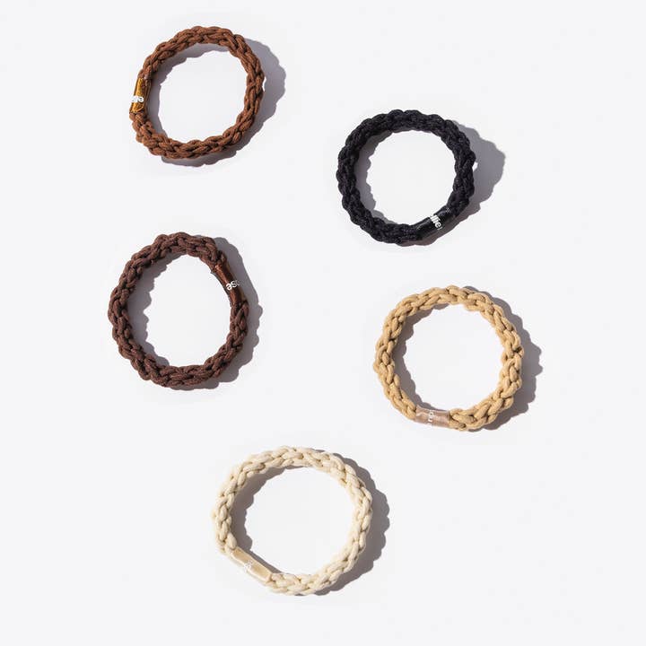 Ellie Rose - Wholesale Hair Tie - Braided Elastics - 5-Pack - Neutrals2