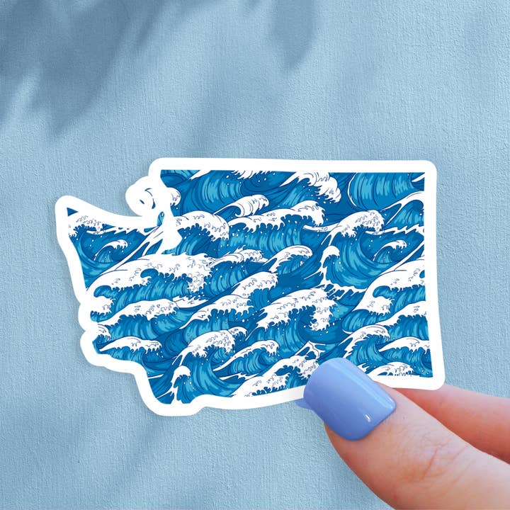Washington Waves State Sticker for wholesale by The State Stickers