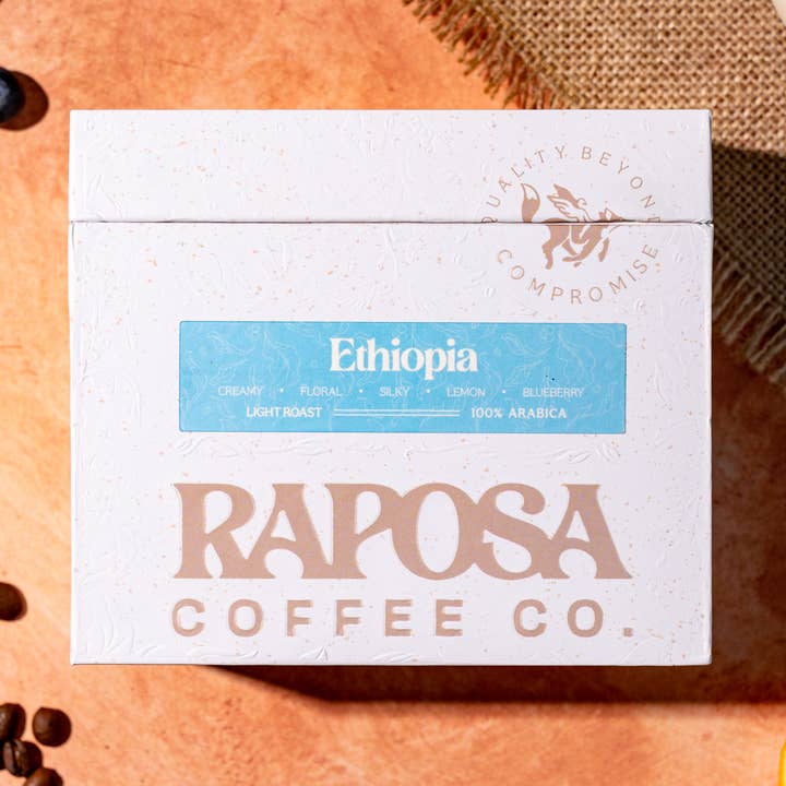 Etiopien: Lysristede specialkaffebønner, hele bønner (250g) for engroshandel hos Raposa Coffee