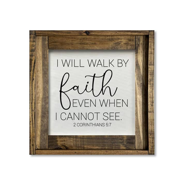 Jarmz Designs – wholesale Sign – FRAMED CANVAS I WILL WALK BY FAITH2