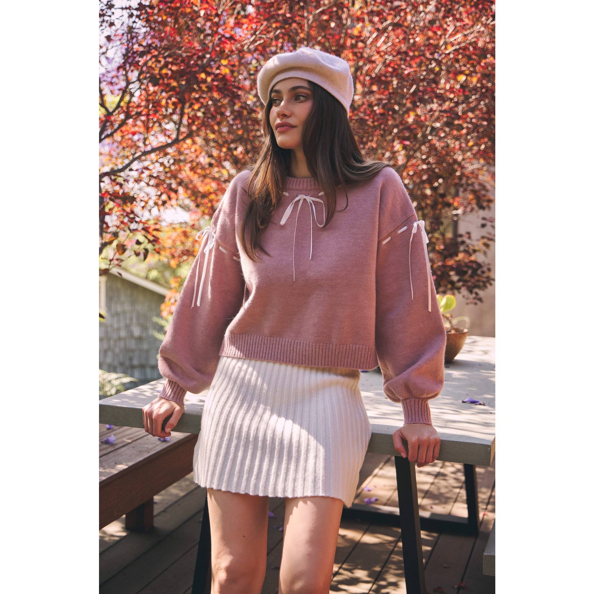 idem ditto - Wholesale Skirt - Women's - FLIRTY ESSENTIAL PLEATED SWEATER MINI SKIRT29