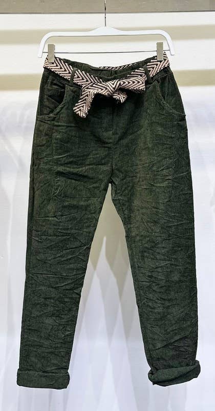 VENTI6 - Wholesale Lounge Sweatpants/Joggers - Women's - CORDUROY CRINKLE JOGGERS WITH BELT (20996-CORDUROY)6