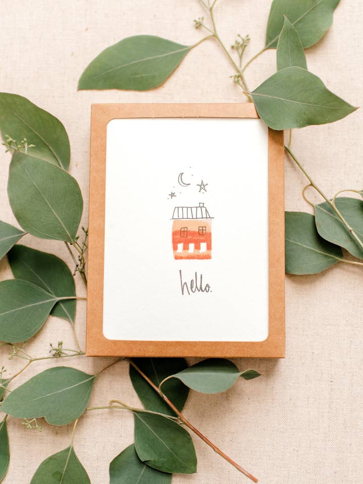 Box of 6 Hello Home Cards for wholesale by Sweet Julie Marie