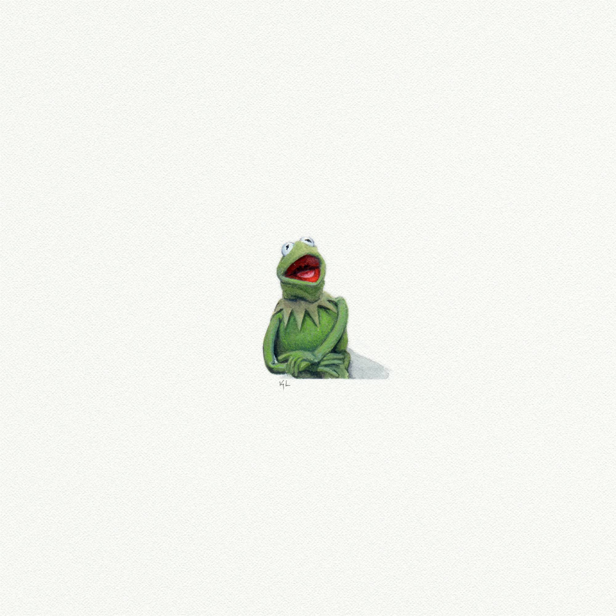 Karen Libecap Tiny Paintings - Wholesale Art Print - Kermit the Frog Miniature Watercolor Painting - Art Print2