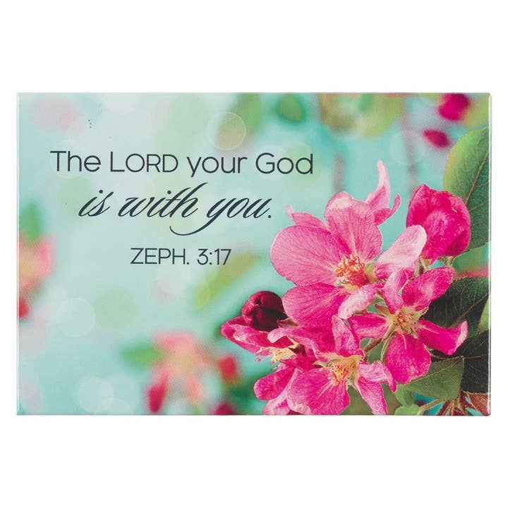 Magnet Floral The Lord is with You Zeph. 3:17 for wholesale by Christian Art Gifts