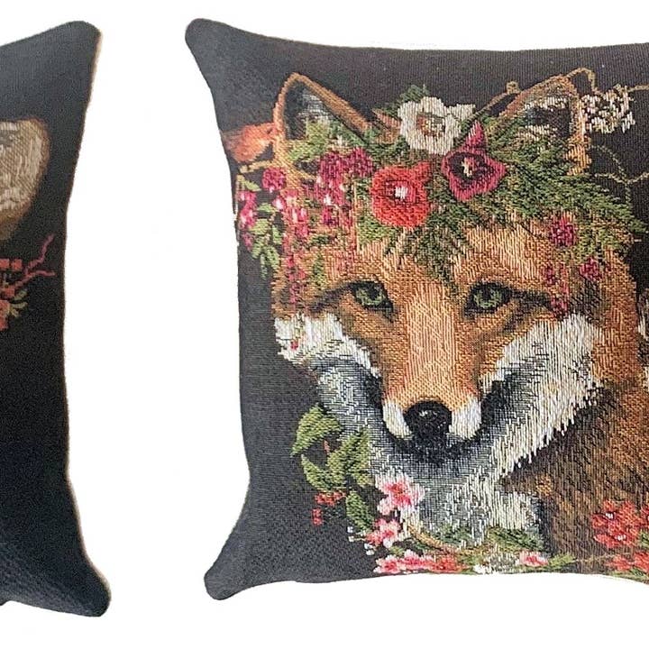 set of 3 small pillow covers fox and stags for wholesale by yapatkwa - art of the loom