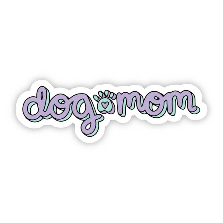 Dog Mom Purple Lettering Sticker for wholesale by Big Moods