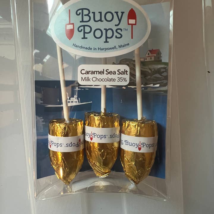 CARAMEL SEA SALT Milk Chocolate (35% cocoa) for wholesale by Buoy Pops