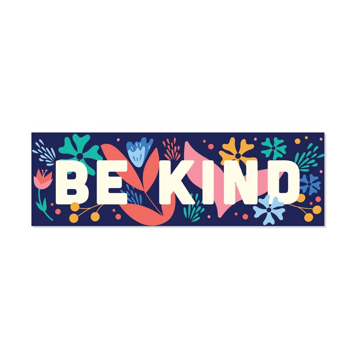 Be Kind Floral - Vinyl Sticker for wholesale by Graphic Heart