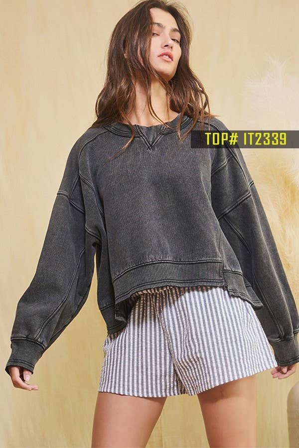 Sky blue P5492-1 Stripe Print Exposed Boxer Shorts
 for wholesale on Faire26