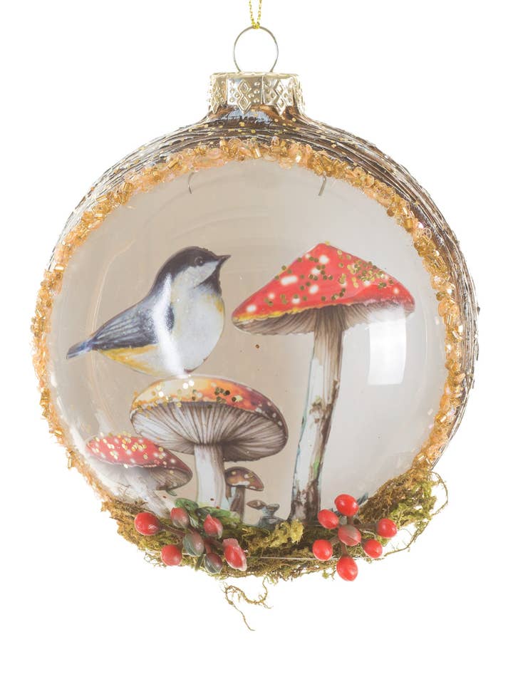 NEW-Hanging Ochre Tree Bark Bauble Xmas Ornament for wholesale by Starlight Collection