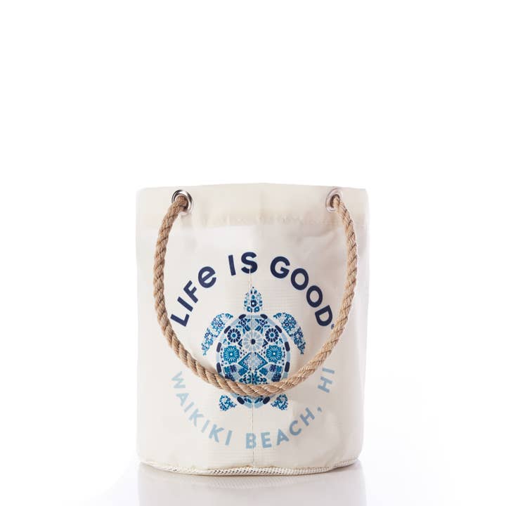 Custom Destination Turtle Life is Good Beachcomber Bucket for wholesale by Sea Bags